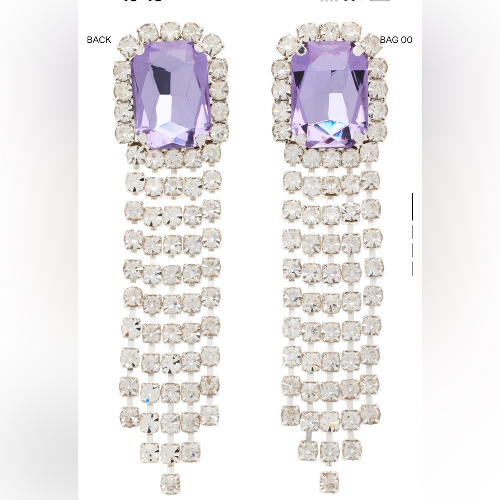 Dangle Clear Rhinestone Earrings - image 6